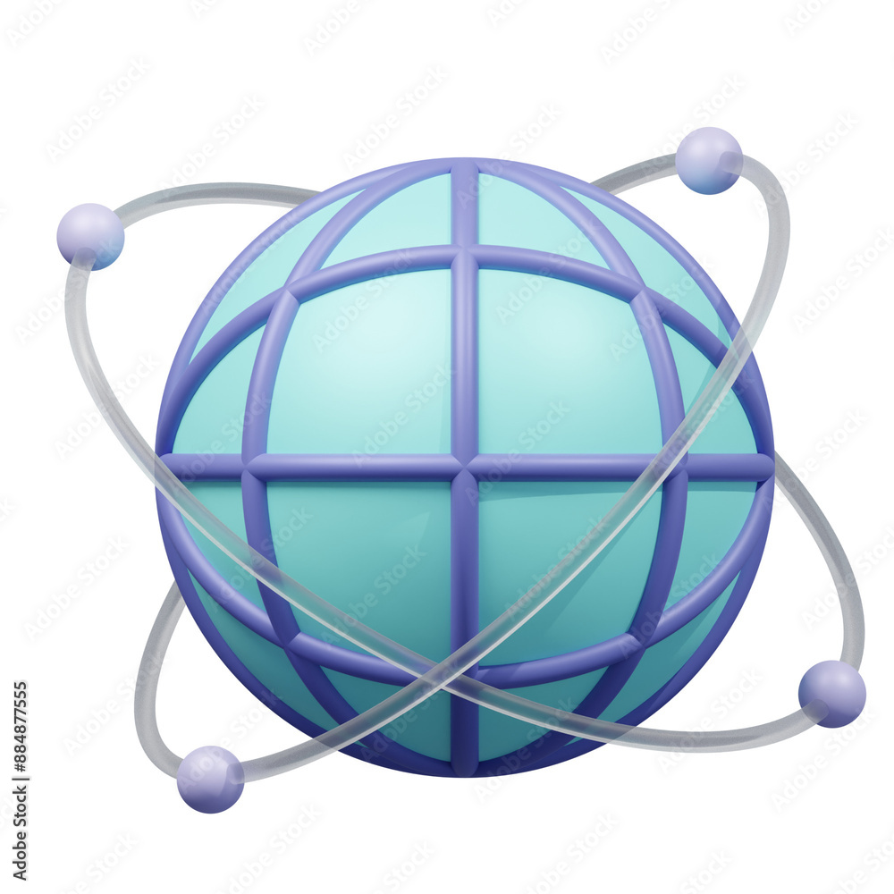 purple green networking 3d illustration purple green networking 3d illustration