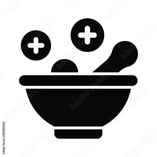 Creative icon of mortar pestle, vector of pharmacy tools for grinding medicines