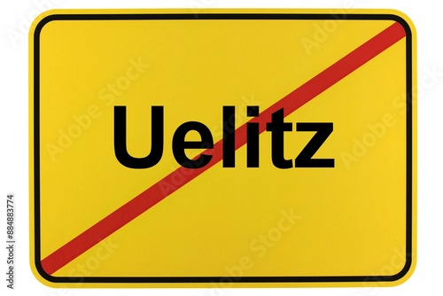 Illustration eines Ortsschildes der Gemeinde Uelitz in Mecklenburg-Vorpommern