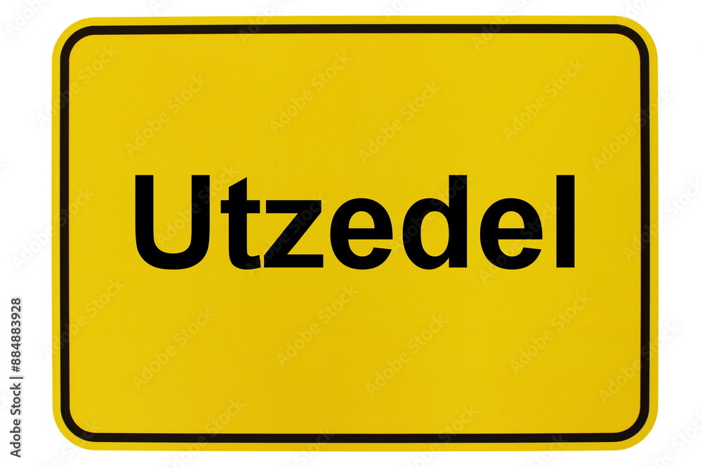 Illustration eines Ortsschildes der Gemeinde Utzedel in Mecklenburg-Vorpommern Illustration eines Ortsschildes der Gemeinde Utzedel in Mecklenburg-Vorpommern