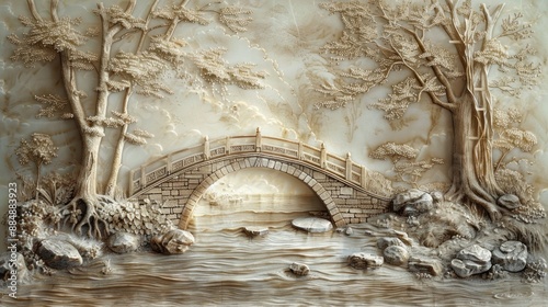 Carved Stone Bridge Landscape