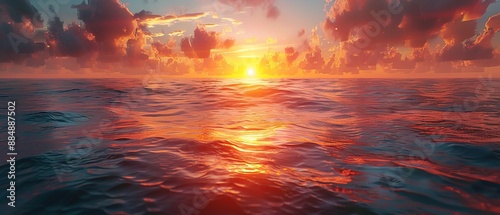 Beautiful sunset over the ocean with a calm and peaceful mood 