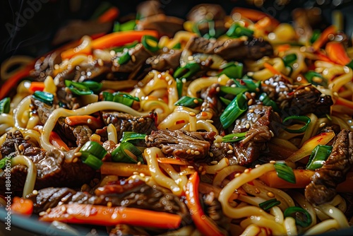 Savory Beef and Vegetable Stirfry with Udon Noodles
