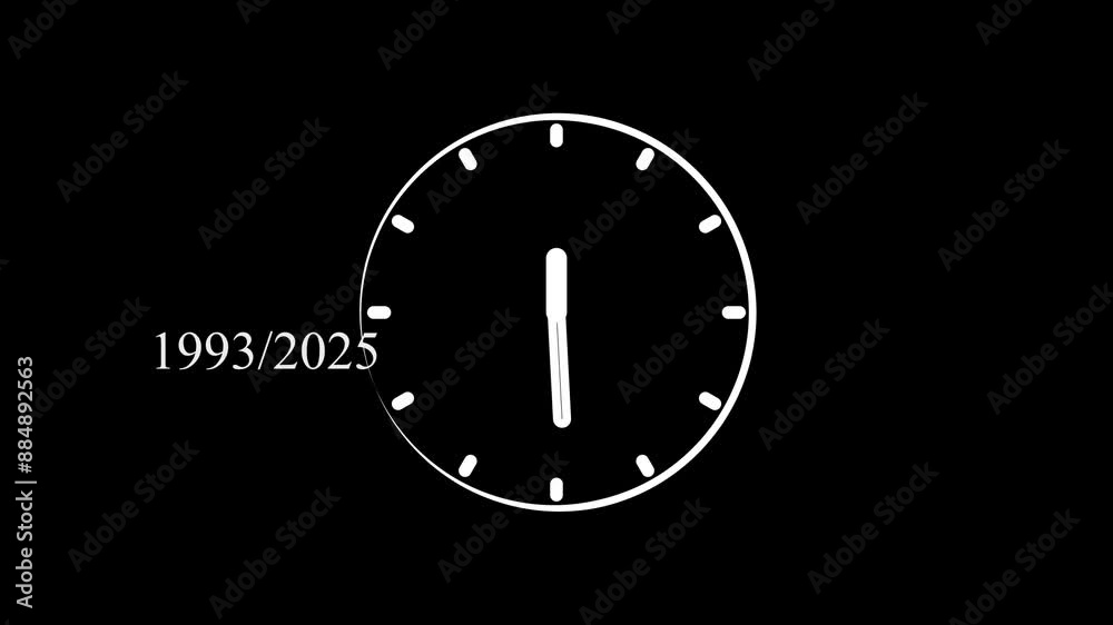 Clock icon with moving arrows in 12 hour loop. Stopwatch animation. Round clock with rotating animated arrows. Clock icon with moving arrows in 12 hour loop. Stopwatch animation. Round clock with rotating animated arrows.