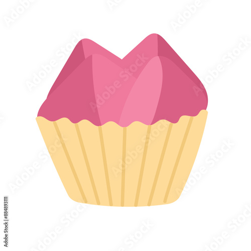 Steamed cupcake or kue bolu kukus vector illustration, steam cake clip art isolated on white background, kue kukus vector flat icon, kue basah  jajanan pasar tradisional indonesia, indonesian traditio
