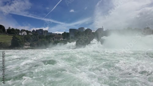 Rhine Fall in switzerland biggest european waterfall, largest european waterfall Rhine Falls Neuhausen am Rheinfall