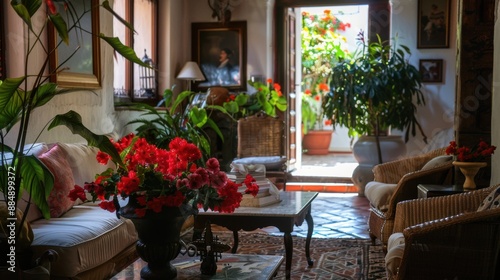 A living room filled with furniture and flowers © Maria Starus