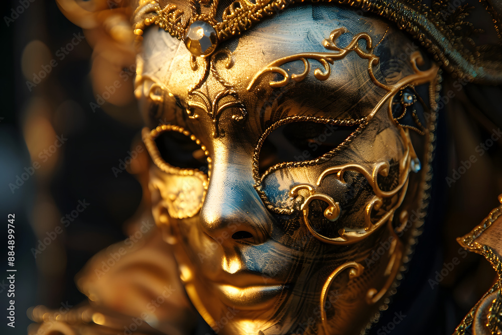 Fototapeta premium Masks of different types and colors at the Venice carnival