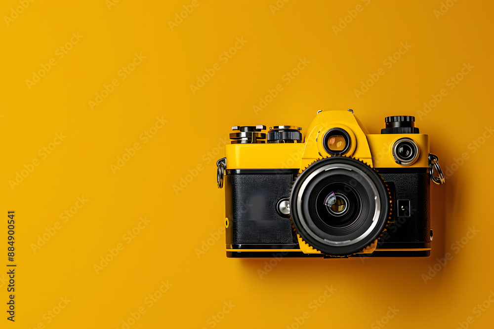 An HD image featuring a camera against a bold yellow backdrop, symbolizing the essence of World Photography Day with space reserved for creative text. An HD image featuring a camera against a bold yellow backdrop, symbolizing the essence of World Photography Day with space reserved for creative text.