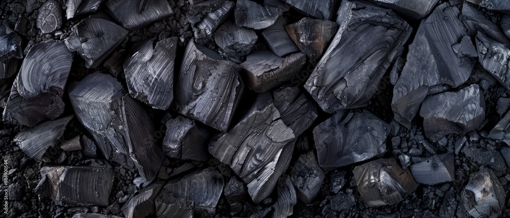 Panoramic close-up, high detail scan of smooth charcoal texture, Generative AI Panoramic close-up, high detail scan of smooth charcoal texture, Generative AI
