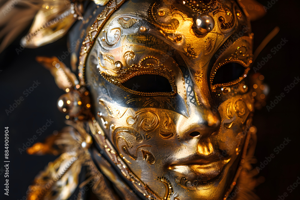 Fototapeta premium Masks of different types and colors at the Venice carnival