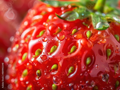Close-up of a Juicy Red Strawberry