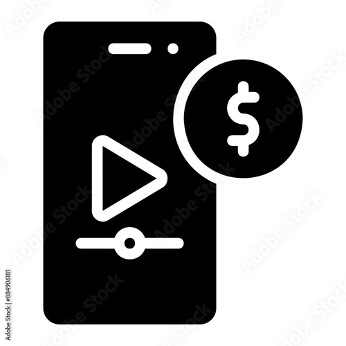 monetization glyph icon