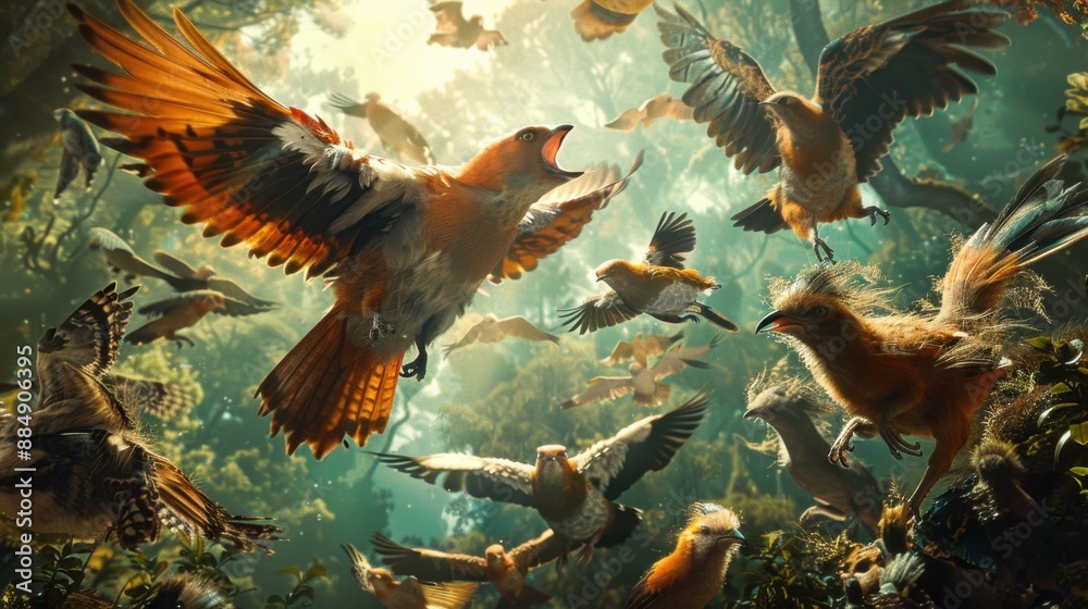 Fototapeta premium Natural Selection: Evolutionary mechanism where organisms suited to their environment survive and reproduce, shaping species traits over time. 