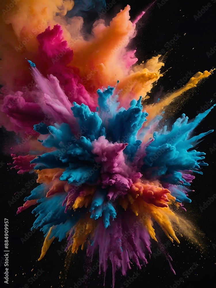 Freeze Frame of Color Powder Explosion Freeze Frame of Color Powder Explosion
