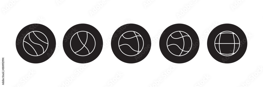 Basketball icon set. Basketball ball icon. Basketball logo vector icon Basketball icon set. Basketball ball icon. Basketball logo vector icon