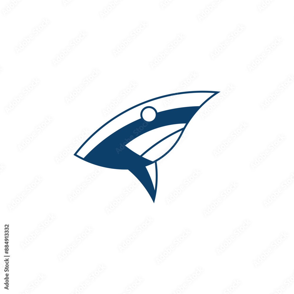 Abstract Logo Combining Shark and Yacht Elements Abstract Logo Combining Shark and Yacht Elements