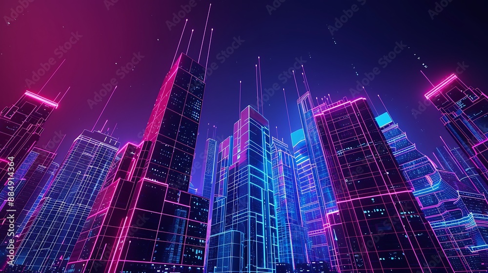 Futuristic Cityscape with Neon Lights Futuristic Cityscape with Neon Lights