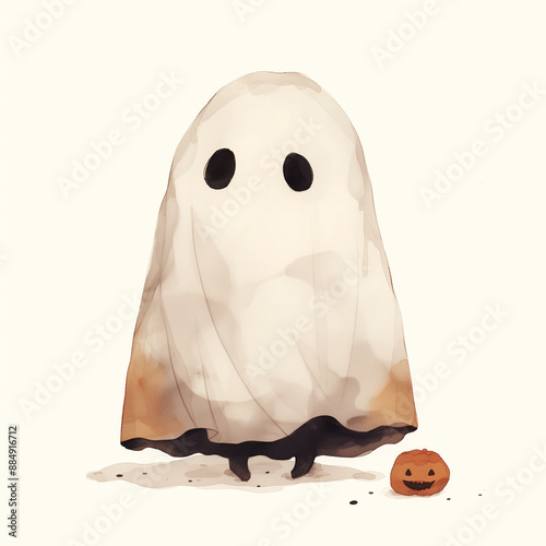 cute Halloween ghost isolat...