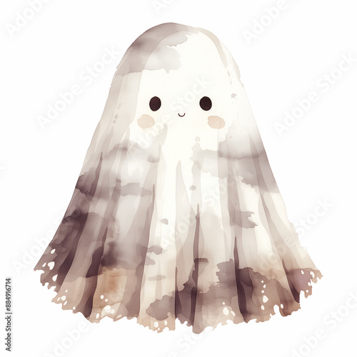 cute Halloween ghost isolat...