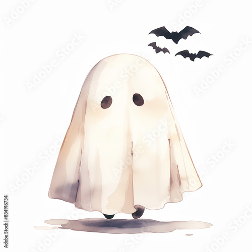 cute Halloween ghost isolat...