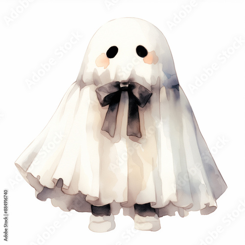 cute Halloween ghost isolat...