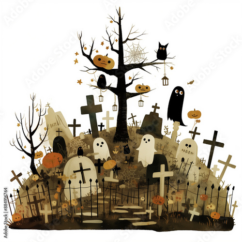 cute Halloween graveyard is...