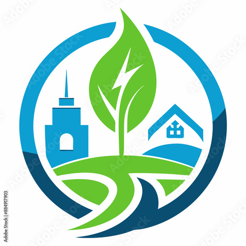 Sustainable Energy Company Logo vector art illustration photo