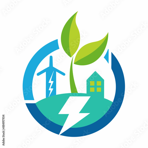 Sustainable Energy Company Logo vector art illustration