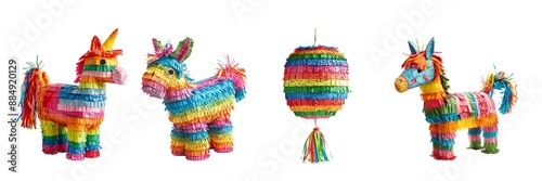 Wallpaper Mural Collection of pinata isolated on transparent background. Generated ai Torontodigital.ca