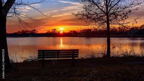 Golden Sunset by the Lake