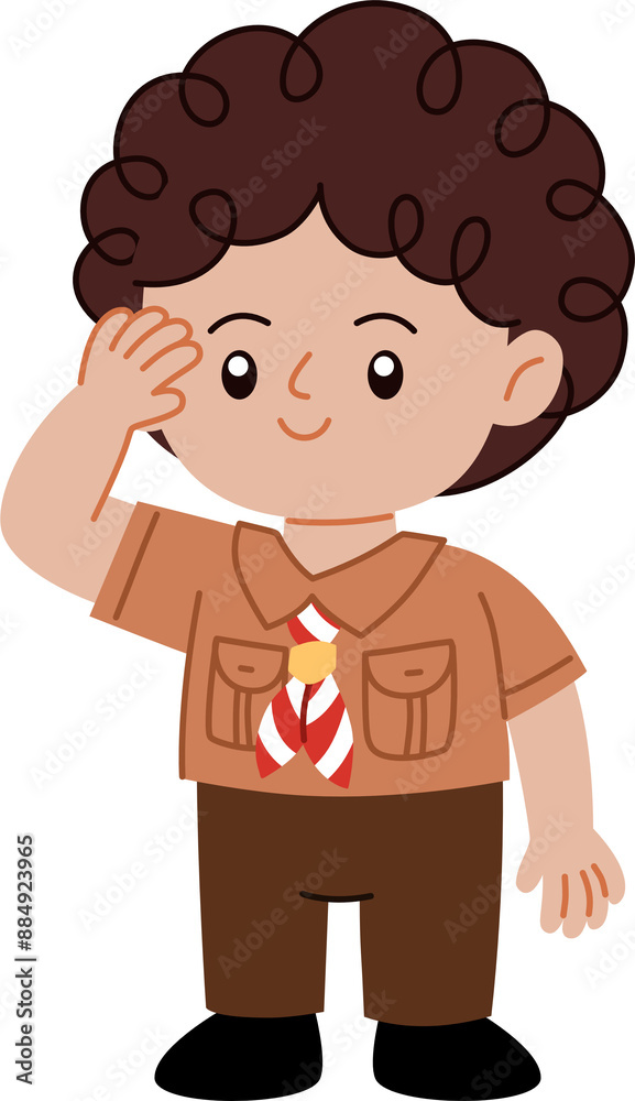 cute cartoon pramuka character indonesian scout cute cartoon pramuka character indonesian scout