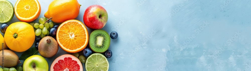 Vibrant selection of high-fiber fruits, nutritious and healthy, diet concept Vibrant selection of high-fiber fruits, nutritious and healthy, diet concept