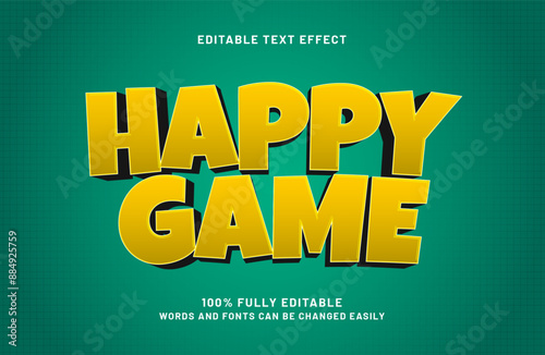 happy game editable text effect in game and kids text style