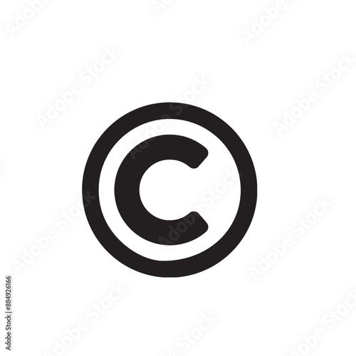 copyright symbol, copyright icon vector on white background 
