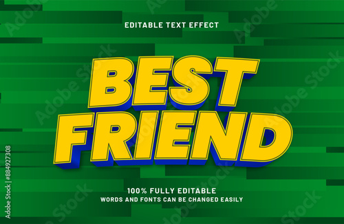 best friend editable text effect in modern and simple text style