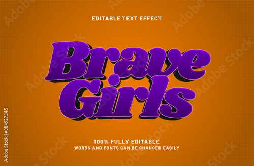 brave girls editable text effect in game and kids text style