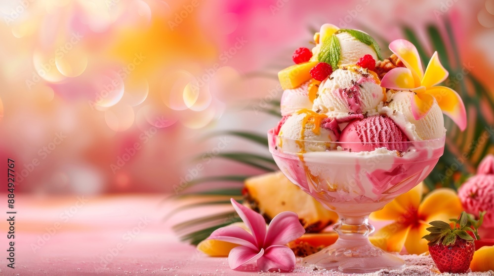 bright and cheerful ice cream sundae background wallpaper with copy space for text bright and cheerful ice cream sundae background wallpaper with copy space for text