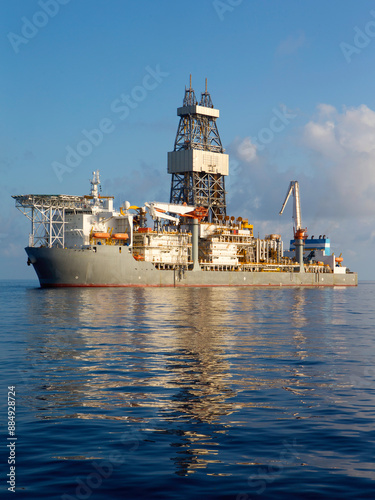 View of drilling ship in the Gulf of Mexico photo