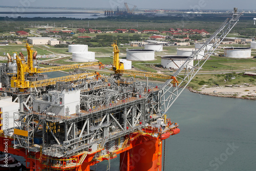 Oil platform under contruction in Texas photo