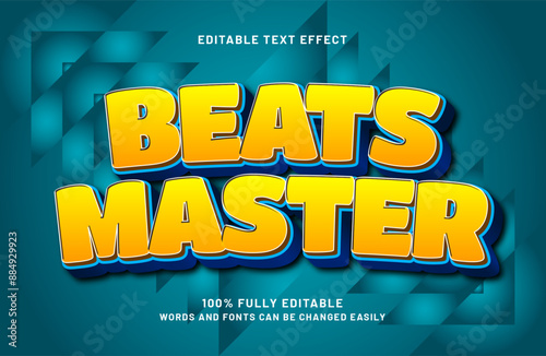 beats master editable text effect in game and kids text style