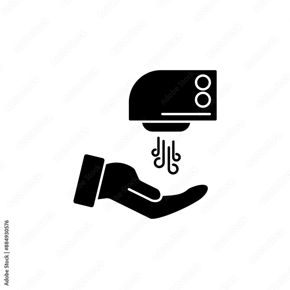 hand dryer concept line icon. Simple element illustration. hand dryer concept outline symbol design. hand dryer concept line icon. Simple element illustration. hand dryer concept outline symbol design.