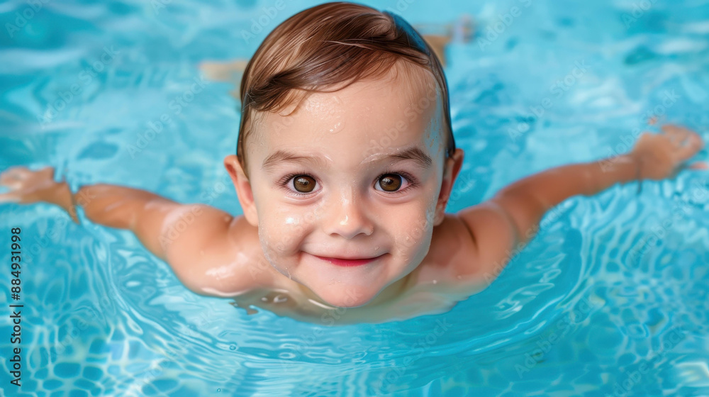 Watch as this little boy enjoys underwater baby swimming in the pool with his family a fun water sports activity for the whole family Watch as this little boy enjoys underwater baby swimming in the pool with his family a fun water sports activity for the whole family