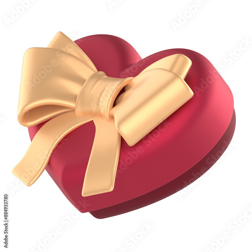 Gift box heart 3D illustration photo