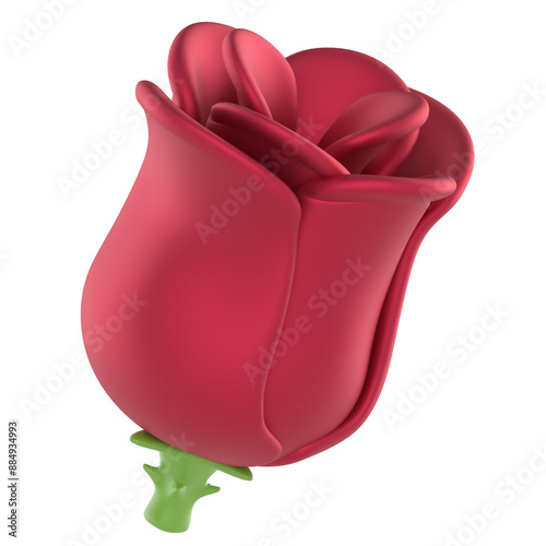 Red rose 3D illustration photo