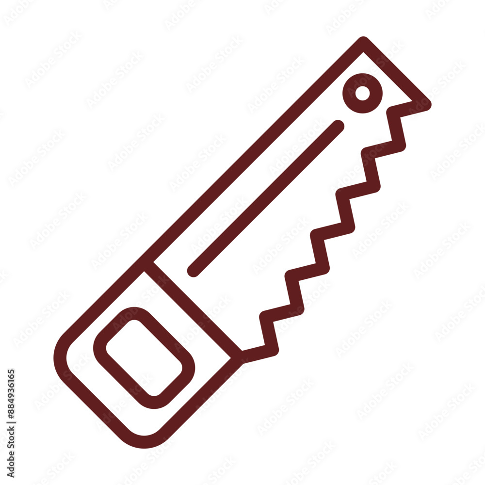 Handsaw Vector Line Maroon Icon Design Handsaw Vector Line Maroon Icon Design