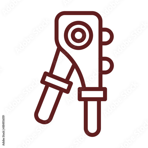 Riveter Vector Line Maroon Icon Design