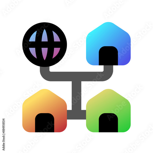 Editable local, home, network, LAN, connection vector icon. Remote work, job, profession, freelance. Part of a big icon set family. Perfect for web and app interfaces, presentations, infographics, etc
