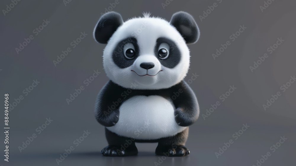 Adorable 3d cartoon panda render. Adorable 3d cartoon panda render.
