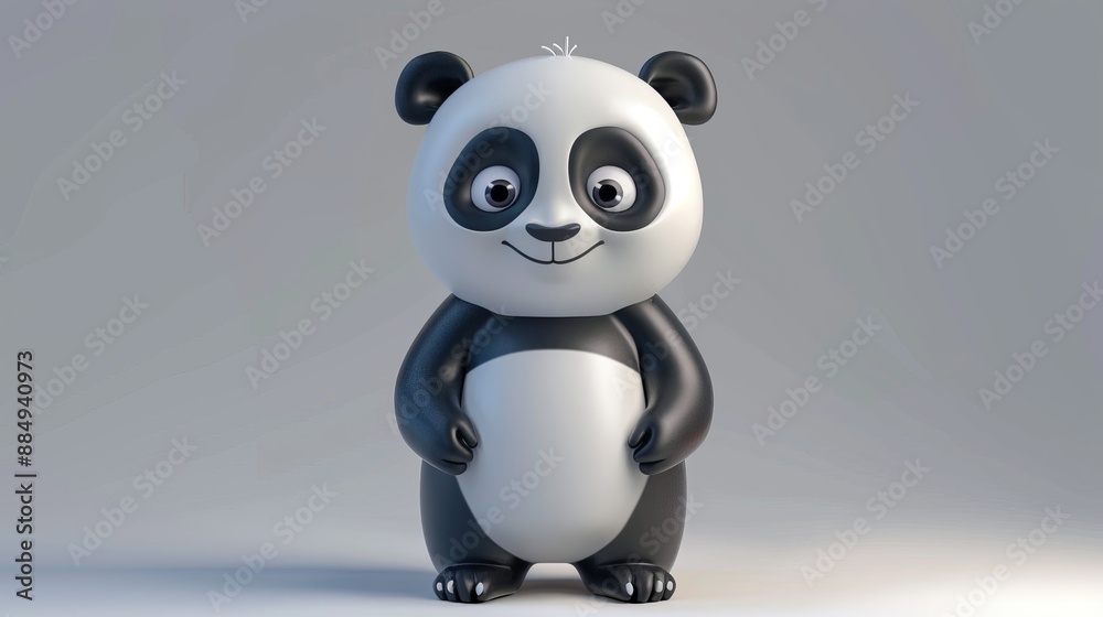 Adorable 3d cartoon panda render. Adorable 3d cartoon panda render.